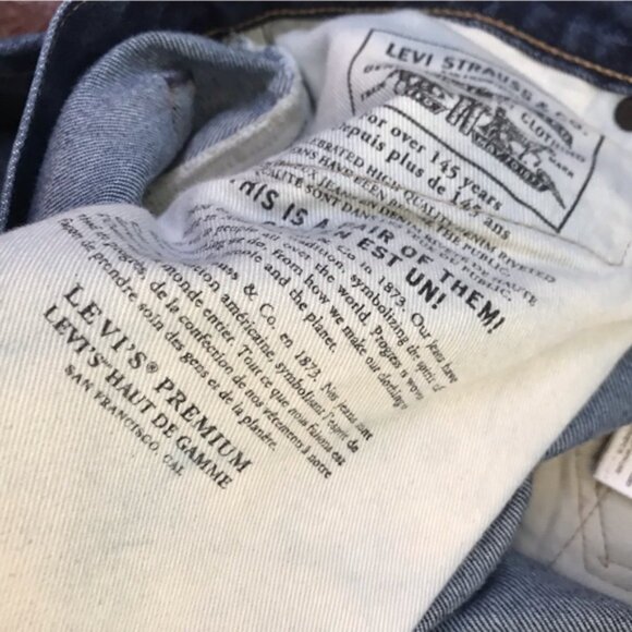 Levi’s 511 Red Tab Jeans Straight Leg Dark Wash Denim Zipper Fly Pockets 31 32L - Picture 8 of 14